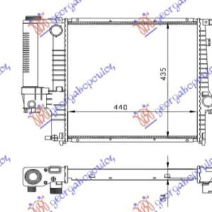 HLADNJAK MOTORA ZA SVE MODELE BENZIN (MAN) (+AC) (440x440x32) (MEHANICKI SPOJ) - BMW SERIES 3 SDN 1990-1998 (E36)