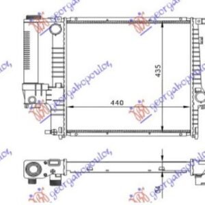 HLADNJAK MOTORA ZA SVE MODELE BENZIN (MAN) (+AC) (440x440x32) (LEMLJEN SPOJ) - BMW SERIES 3 SDN 1990-1998 (E36)