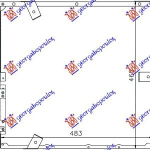 HLADNAK KLIME BENZIN - 2.5TD (+/-AC) (470x432x25) (MAHLE BEHR) - BMW SERIES 3 SDN 1990-1998 (E36)