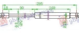 AMORTIZER GEPEK VRATA (295L-610N) - BMW SERIES 3 SDN 1990-1998 (E36)