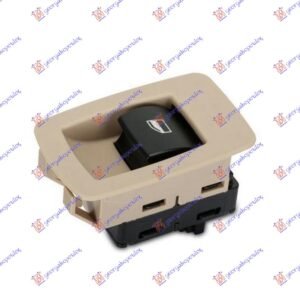 PREKIDAC U PREDNJIM (& ZADNJIM L=D) VRATIMA (KREM OKVIR/CRNI TASTER) (4 PIN) - BMW SERIES 5 2003-2010 (E60/E61)