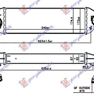 HLADNJAK INTERKULERA 3.0 sd-xDrive (540x172x67) - BMW X3 2007-2011 (E83)