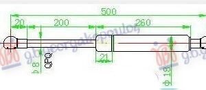 AMORTIZER HAUBE (500L-350N) - VW GOLF IV 1998-2004 (1J1/1J5)