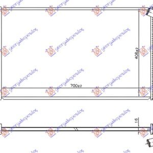HLADNJAK MOTORA 1.6/1.8 16v BENZIN (700x410x16) 14- - MITSUBISHI LANCER SEDAN 2008- (CSA/CTA)