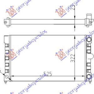 HLADNJAK MOTORA 1.6/1.8 (-AC) (52x32) - VW PASSAT 1989-1993 (3A2/35I/3A5)