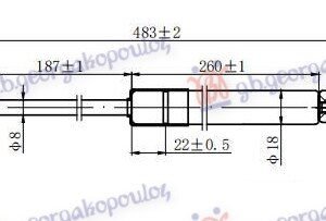AMORTIZER GEPEK VRATA (483L-535N) - DODGE CALIBER 2007-