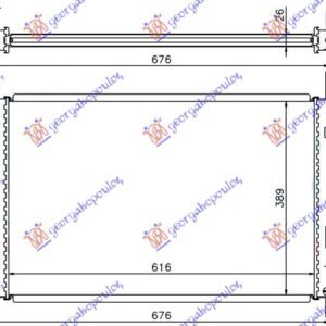 HLADNJAK MOTORA 2.5i 24V BENZIN (+AC) (62x39.5) - FORD MONDEO 2000-2007 (B5Y)