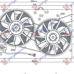 VENTILATOR (DUPLI) KOMPLET (BENZIN/DIZEL) (+AC) - FORD MONDEO 2000-2007 (B5Y)