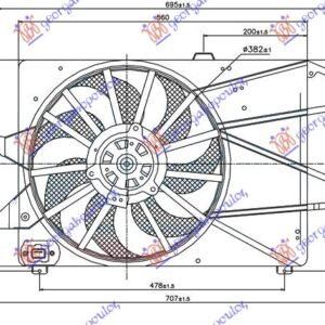 VENTILATOR HLADNJAKA KOMPLET (1.8/2.0 BENZIN) 02-07 - FORD MONDEO 2000-2007 (B5Y)