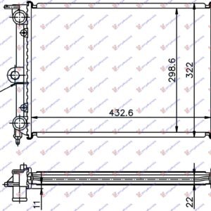 HLADNJAK MOTORA 1.0/1.3 (43x32) (NRF) - VW GOLF II 1984-1988 (19E/1G1)