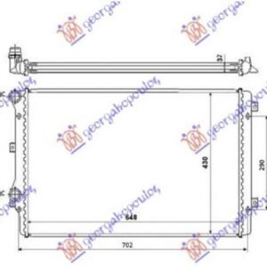 HLADNJAK MOTORA 1.8/2.0 TFSi BENZIN (650x450x32) (LEMLJEN SPOJ) - AUDI A3 2003-2008 (8P1/8PA)