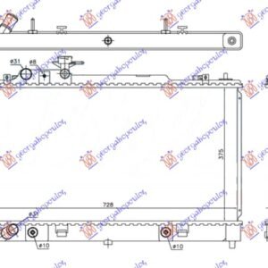 HLADNJAK MOTORA 1.8/2.0 BENZIN (MAN) (375x740x16) - MAZDA 6 2008-2013 (GH/GJ/GL)