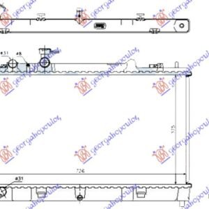 HLADNJAK MOTORA 1.8/2.0 BENZIN (MAN) (375x740x16) (KOYO) - MAZDA 6 2008-2013 (GH/GJ/GL)