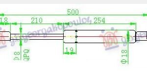 AMORTIZER GEPEK VRATA (500L-350N) - VW GOLF III 1992-1998 (1H1/1H5)