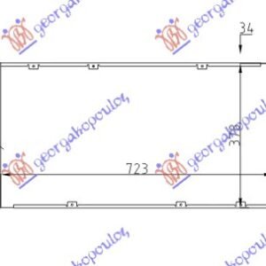 HLADNJAK MOTORA 1.8/2.0/2.5/2.8 BENZIN / 1.9/2.4 D/TD 2.5 TDI DIZEL (720x360x34) (MEHANICKI SPOJ) - VW TRANSPORTER 1991-1996 (T4) (70A/70H/7DA/7DH)