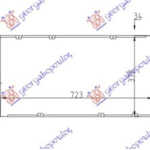 HLADNJAK MOTORA 1.8/2.0/2.5/2.8 BENZIN / 1.9/2.4 D/TD 2.5 TDI DIZEL (720x360x32) (LEMLJEN SPOJ) - VW TRANSPORTER 1991-1996 (T4) (70A/70H/7DA/7DH)