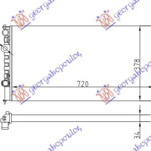 HLADNJAK MOTORA 1.6/1.8/2.0/2.8/2.9IVR6cc (+/-AC) (72x37) - VW PASSAT 1993-1996 (3A2/35I/3A5)