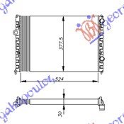 HLADNJAK MOTORA 1.6/1.8/2.0 (MAN) (-AC) (52.5x37.7) - VW PASSAT 1993-1996 (3A2/35I/3A5)