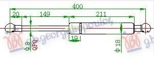 AMORTIZER HAUBE (400L-300N) - ALFA ROMEO 156 1997-2003 (932)