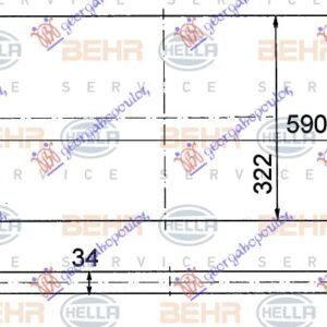HLADNJAK MOTORA 1.6i 8V 1.9D (59x32) (MAHLE BEHR) - SKODA FELICIA 1994-1998 (785)