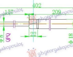 AMORTIZER HAUBE (405L-460N) - VW CADDY 2004-2010 (2KB/2KJ/2CB/2CJ)