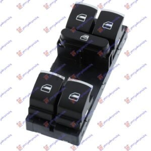 PREKIDAC U PREDNJIM VRATIMA HROM/CRNI (4 TASTERA) (10 PIN) - VW GOLF VI 2008-2013 (5K1)