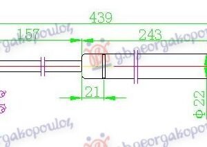 AMORTIZER GEPEK VRATA (440L-550N) - VW GOLF VI 2008-2013 (5K1)