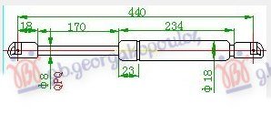 AMORTIZER GEPEK VRATA (440L-480N) - RENAULT MEGANE L/B 1996-1998 (BA0/BA1)