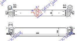 HLADNJAK INTERKULERA 1.6i 16V - 1.5DCi (690x112x80) - RENAULT LAGUNA 2007-2015 (BT0/BT1)