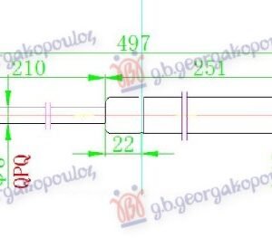AMORTIZER GEPEK VRATA (497L-590N) - RENAULT LAGUNA 2007-2015 (BT0/BT1)