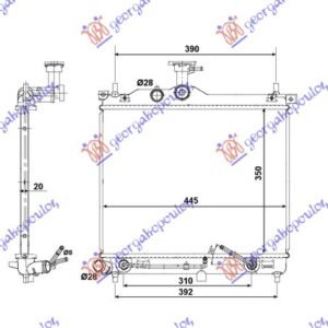 HLADNJAK MOTORA 1.1i 12V 1.1 CRDi (AUTO) (44.5x35) - HYUNDAI i10 I 2007-2010 (PA)
