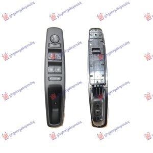 PREKIDAC U PREDNJIM VRATIM (4 TASTERA) (1 PREKIDAC/13 PIN) SA OKVIROM - RENAULT MEGANE H/B - S.W. 2008-2014 (KM0/KM1)