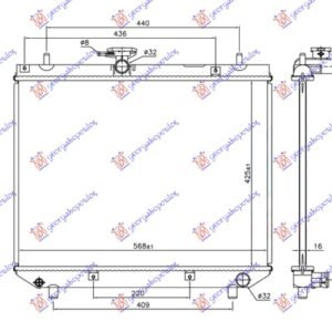 HLADNJAK MOTORA 1.3 16v (MAN) (425x568x16) 00- (NISSENS) - DAIHATSU TERIOS 1997-2006 (J1)