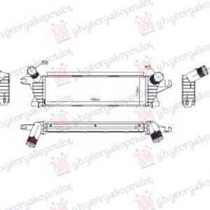 HLADNJAK INTERKULERA 1.9 DCI DIZEL 00- (480x133) (NISSENS) - RENAULT KANGOO 1998-2003 (KC0/KC1)