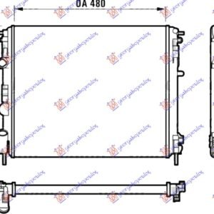 HLADNJAK MOTORA BENZIN/DIZEL (48x41) BEZ PUMPE SA CEVI (VALEO) - RENAULT KANGOO 1998-2003 (KC0/KC1)