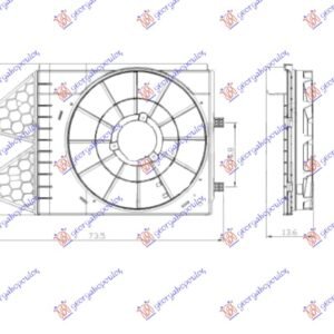 NOSAC VENTILATORA (1.0/1.0/1.2TSI/1.2 12V/ 1.2/1.4/1.6 16V/2.0 - 1.2/1.4/1.6/1.9 TDI) - SEAT IBIZA 2008-2012 (6J5/6P1)