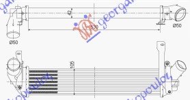HLADNJAK INTERKULERA 1.5 DCI (530x100x42) - RENAULT KANGOO 2003-2008 (KC0/KC1)