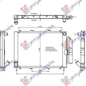 HLADNJAK MOTORA I KLIME (51x38x3.8) - RENAULT KANGOO 2003-2008 (KC0/KC1)