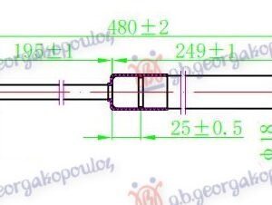 AMORTIZER GEPEK VRATA (480L-335N) - KIA PICANTO 2004-2008 (SA)