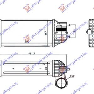 HLADNJAK INTERKULERA 2.0 HDI DIZEL (300x147x76) 60-60 - CITROEN C4 PICASSO/GRAND PICASSO 2007-2014 (UD/UA)