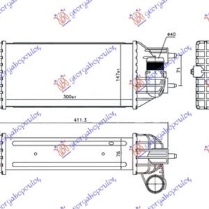 HLADNJAK INTERKULERA 2.0 HDI DIZEL (300x147x76) 60-40 - CITROEN C4 PICASSO/GRAND PICASSO 2007-2014 (UD/UA)