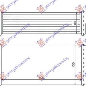 HLADNJAK INTERKULERA 1.4-1.6 TDCi (300x150x80) - FORD FIESTA 2008-2013 (CB1/JHJD)