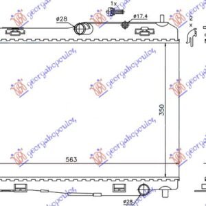 HLADNJAK MOTORA 1.25/1.4/1.6 BENZIN (MAN) (+/-AC) (56x35.5) - FORD FIESTA 2008-2013 (CB1/JHJD)