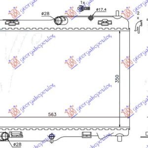 HLADNJAK MOTORA 1.4/1.6 TDCI (MAN) (+/-AC) (56.3x35) - FORD FIESTA 2008-2013 (CB1/JHJD)