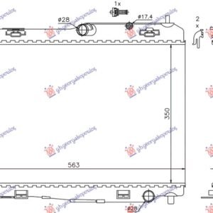 HLADNJAK MOTORA 1.25/1.4/1.6 BENZIN (MAN) (+/-AC) (56x35.5) (MARELLI) - FORD FIESTA 2008-2013 (CB1/JHJD)