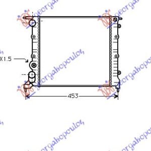 HLADNJAK MOTORA 1.2i 8V (-AC) (350x378x23) - RENAULT CLIO I 1990-1994 (B C57/5 357)