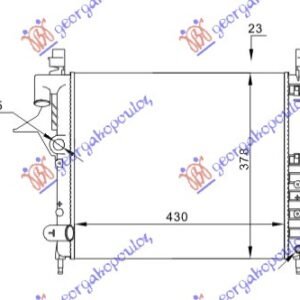 HLADNJAK MOTORA 1.2i (MAN/AUTO) (-AC) (430x377x22) - RENAULT TWINGO 1992-1998 (C06)
