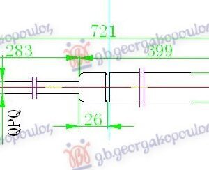 AMORTIZER HAUBE (722L-180N) - OPEL INSIGNIA 2008-2013 (G09)