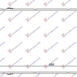 HLADNJAK INTERKULERA 2.0-2.2 D4D DIZEL (690x372x26) -09 - TOYOTA AURIS 2006-2010 (E15)