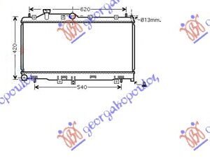 HLADNJAK MOTORA 2.0i/16V TURBO (34x68.5x16) - SUBARU LEGACY/OUTBACK 2004-2010 (BL/BM/BR/BP)